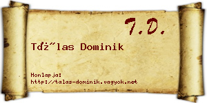 Tálas Dominik névjegykártya