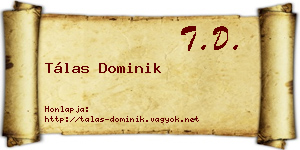 Tálas Dominik névjegykártya